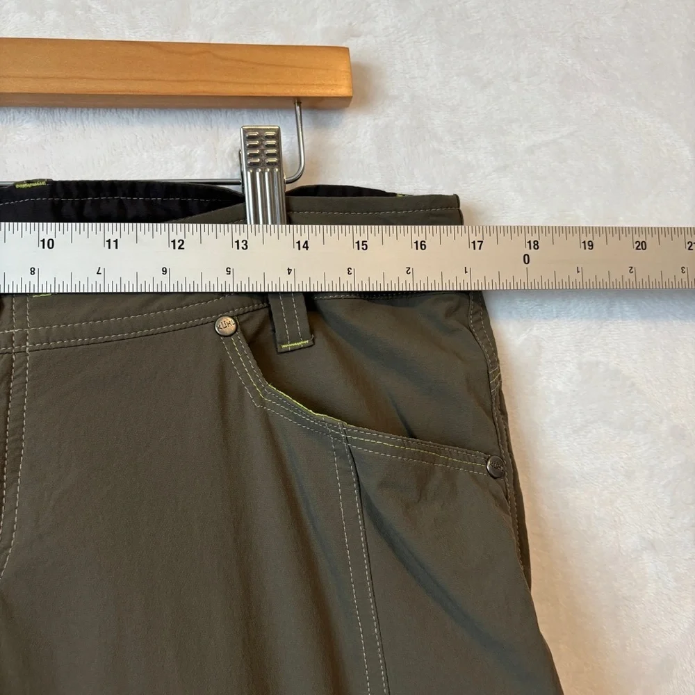 KUHL womens green Anika Convertible Soft-Shell Pants zip‎ off to shorts size 14 - Picture 2 of 13